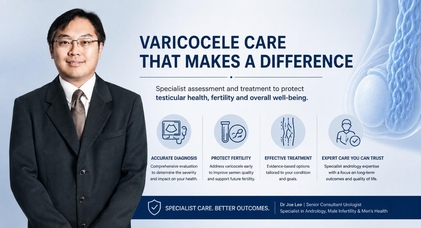 Andrologist varicocele fertility assessment Singapore