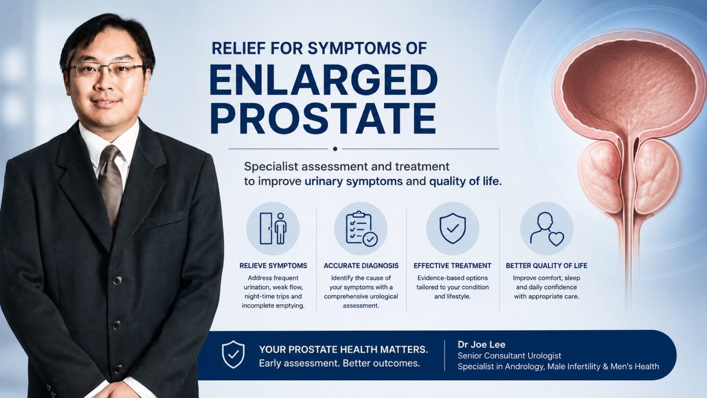 Urologist enlarged prostate BPH treatment Singapore
